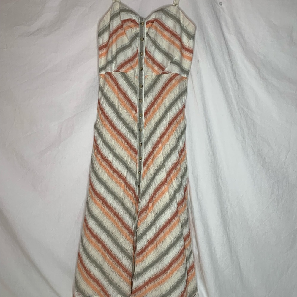 Free People maxi sundress sizeM adjustable straps front buttons front slit